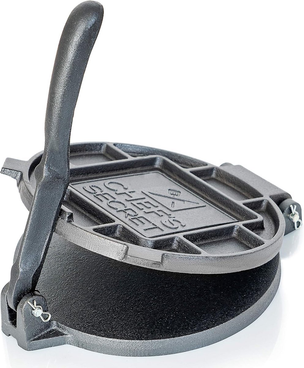 Gietijzeren Tortillapers 20 cm - Voor Traditionele Maïs Tortilla's