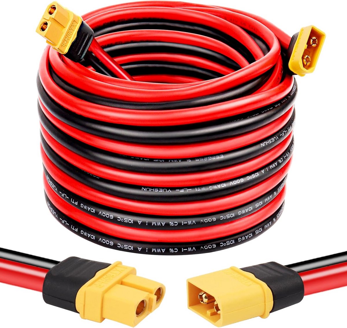 Verlengkabel 10AWG XT60 Mannelijk naar Vrouwelijk, 6 meter voor Zonnepaneel en Accu