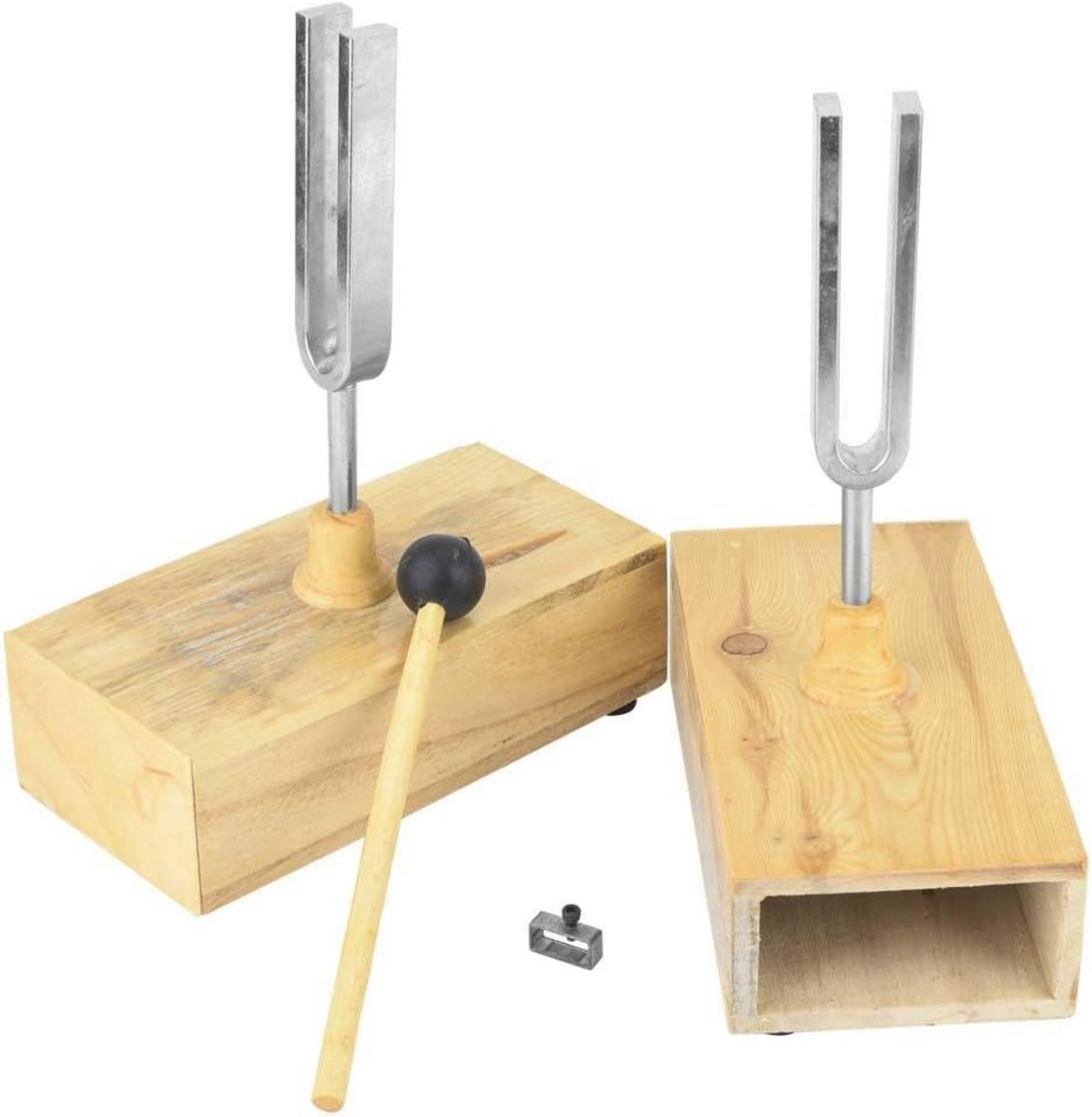Stemvork met Houten Klankkast en Kloppers - 440 Hz Frequentie