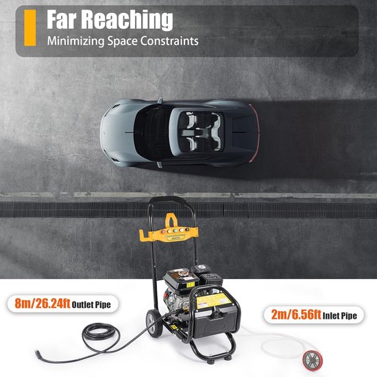 Hogedrukreiniger Benzine - Hogedrukspuit Krachtig - Intensief Reinigen - 7.5 PK Motor - 2200 PSI - Metaal — afbeelding 4