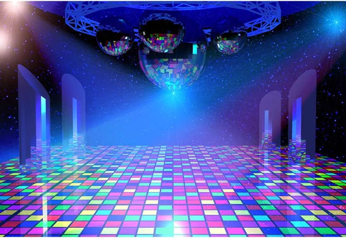 Discofeest Achtergrond Neon Spotlight voor Dans, Muziek en Studio Fotografie (2,2x1,5m)