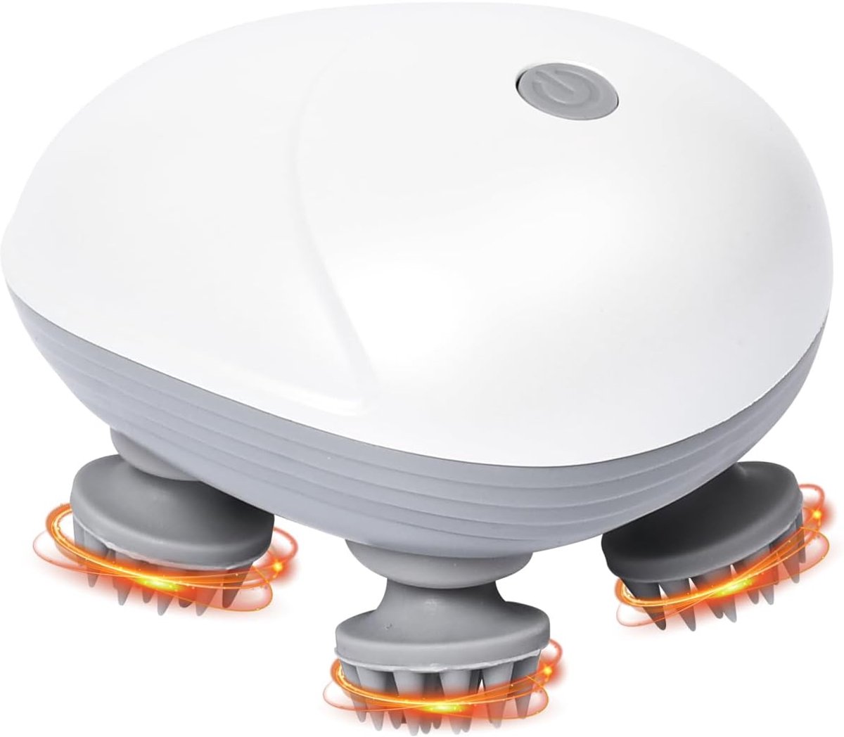 Elektrische Hoofdmassager - Hoofdhuid Massager - Ontspanning Bevorderen - IPX7 Waterdicht - 11 x 9 x 7.6 cm - Zilver