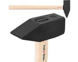 KOTARBAU® Voorhamer, 6 kg, Sloophamer, Staal, Slotenhamer, Ergonomisch, Zware, Hamer Voor Sloopwerk, Slotenmaker Hamer, Sloophamer Met Houten Steel, 70 cm, Zwart Natuurlijk