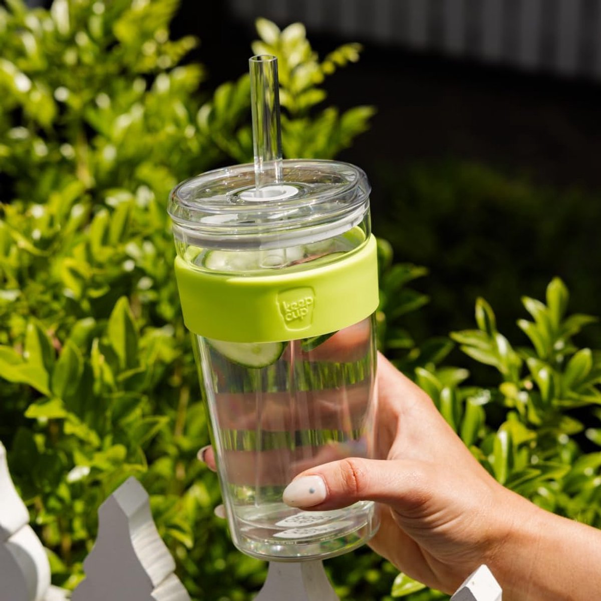 Herbruikbare Iced Coffee Beker met Deksel en Rietje - Dubbelwandig Glas - 455ml