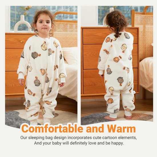 Warme Slaapzak met Voeten voor Kinderen en Peuterkleding met Lange Mouwen - 1-6 Jaar — afbeelding 4