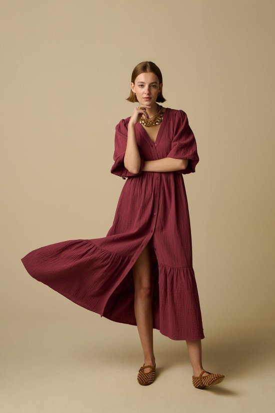 Donkerroze Maxi Jurk