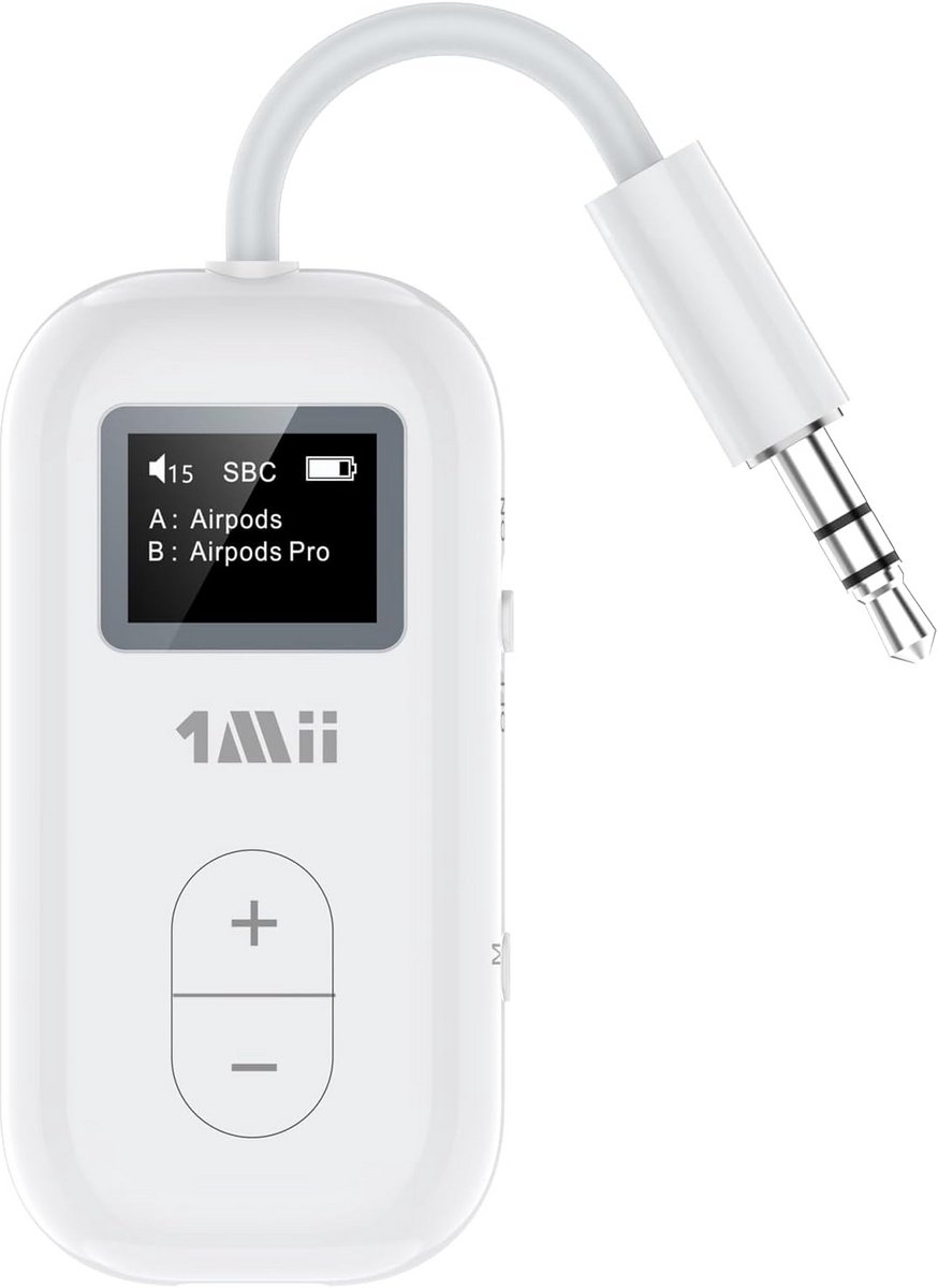 Dual Bluetooth 3.5mm Audio Zender met OLED voor Twee Koptelefoons