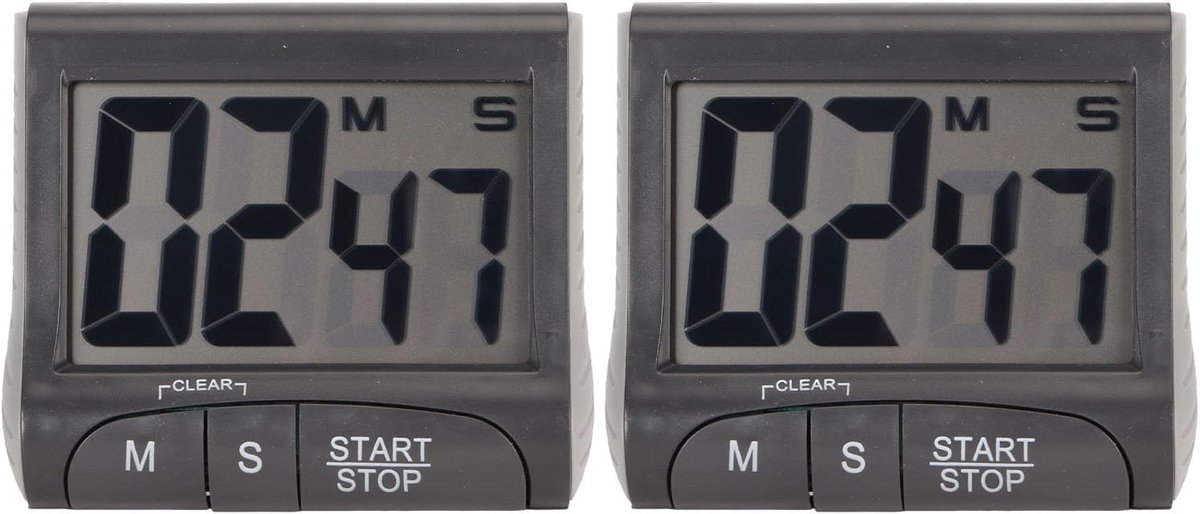 2 Stuks Digitale Kookwekker met Groot Display - Magnetisch en Nauwkeurig