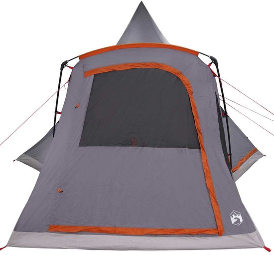 vidaXL - Teepee - Tent - voor - 5 - Personen - 5-persoons - Grijs - en - Oranje — afbeelding 3