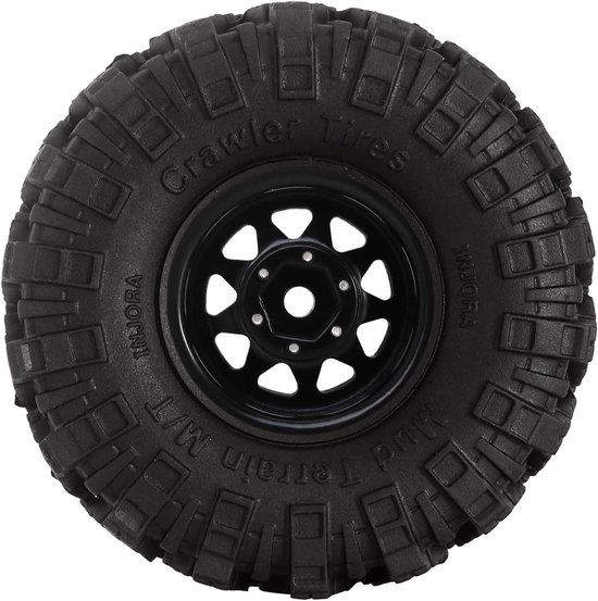 1.0 Inch RC Beadlock Velgen en Modderbanden Set voor 1/18 Rock Crawlers van Merkloos	 — afbeelding 2