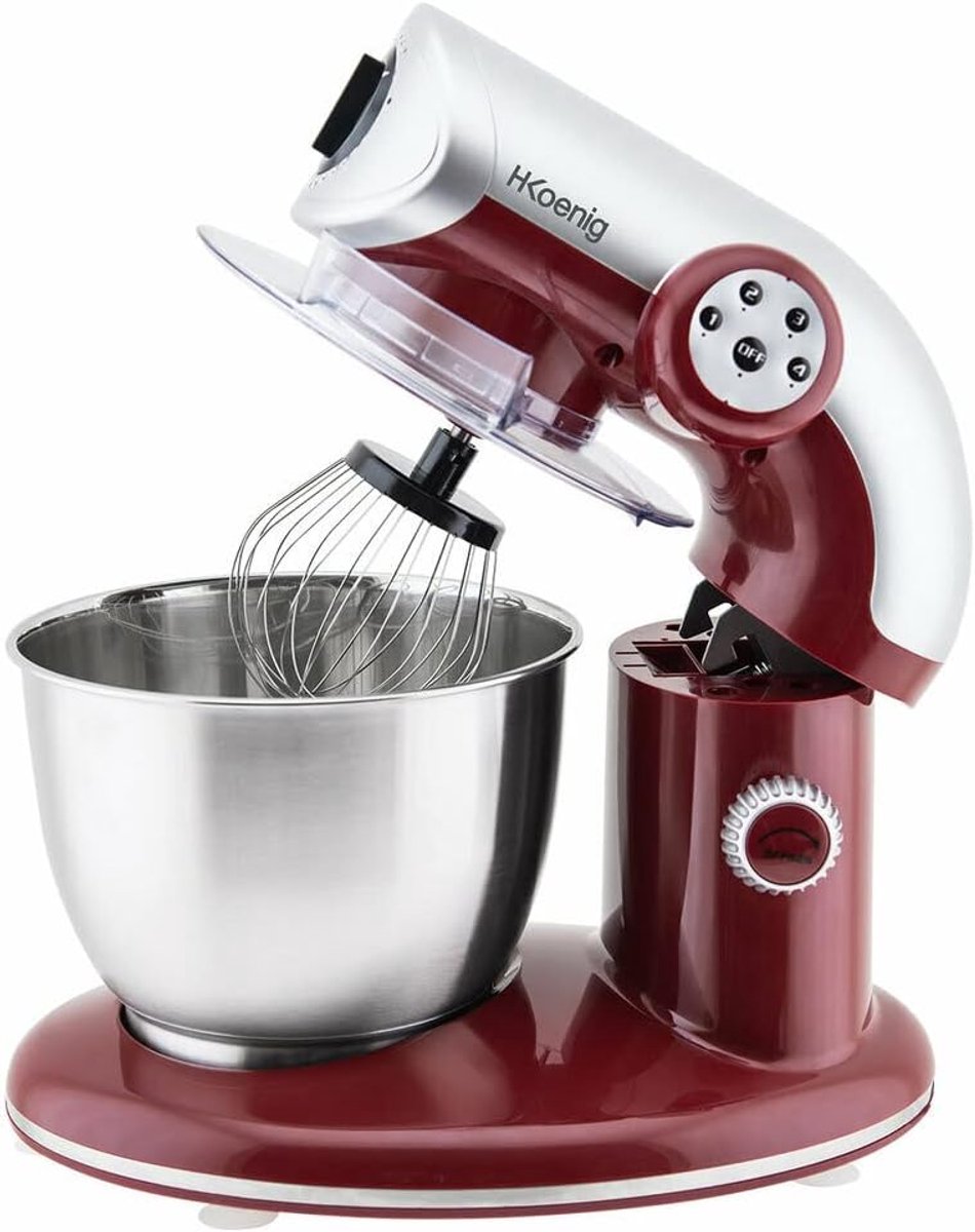 Krachtige Keukenmachine 5.5L met 1000W Motor - RVS Mixer voor Kneed-, Klop- en Mengwerk