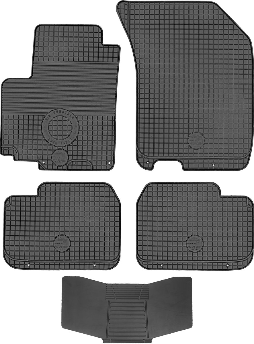 Max-Dywanik Gumárny-Zubří - Rubberen Automattenset - Fiat Sedici/Suzuki Swift/SX4 - Zwart - Bevestigingsvrij