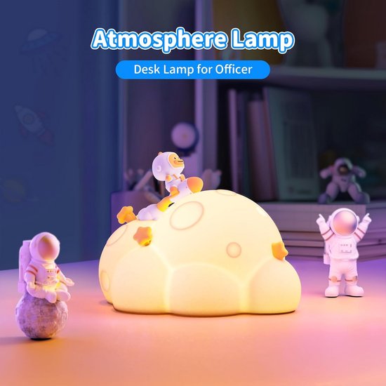 Schattig Pluizig Nachtlampje voor Kinderen, Oplaadbaar Touch LED Peuterlamp van Merkloos — afbeelding 4