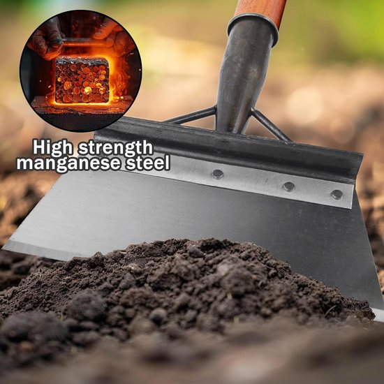 Multifunctionele Reinigingsschep 25 cm - Roestvrijstalen Tuinschep - Onkruidverwijderaar voor Tegels & Mos - Sneeuwschep & Schraper - Exclusief Steel - Zilver van Merkloos	 — afbeelding 3