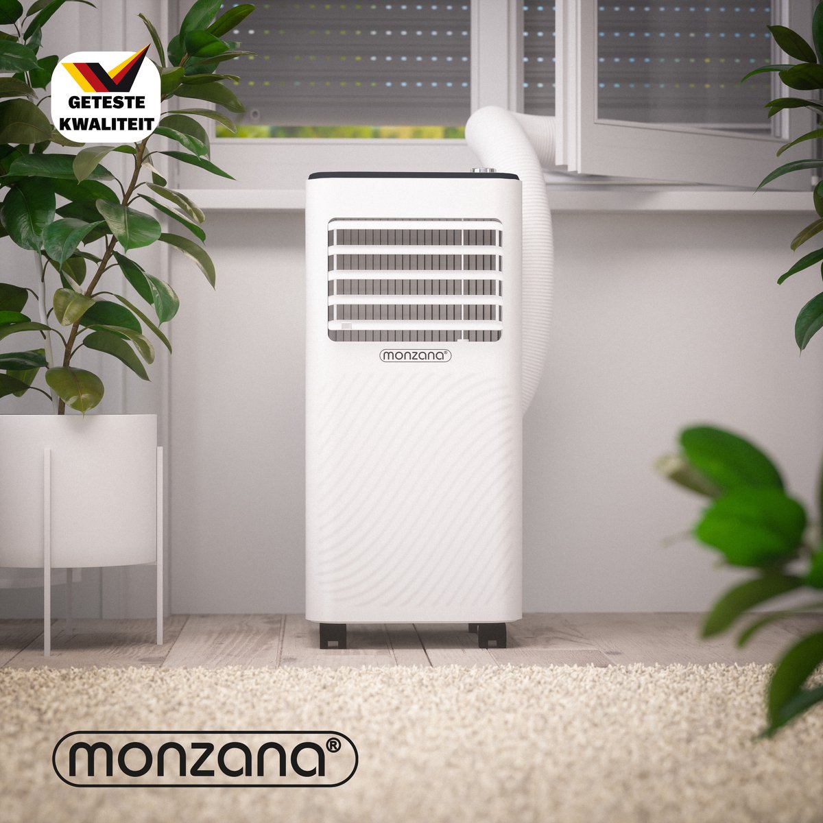Bol.com Monzana mobiele airco - 7000 BTU raamkit 20 tot 25m² wifi timer - wit aanbieding