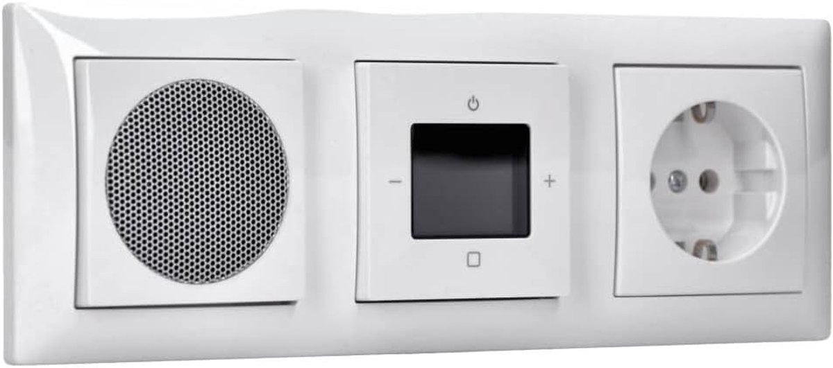 Complete DAB+ Radio Set Inbouwmodule met Stopcontact en Wisselschakelaar - Alpin Wit