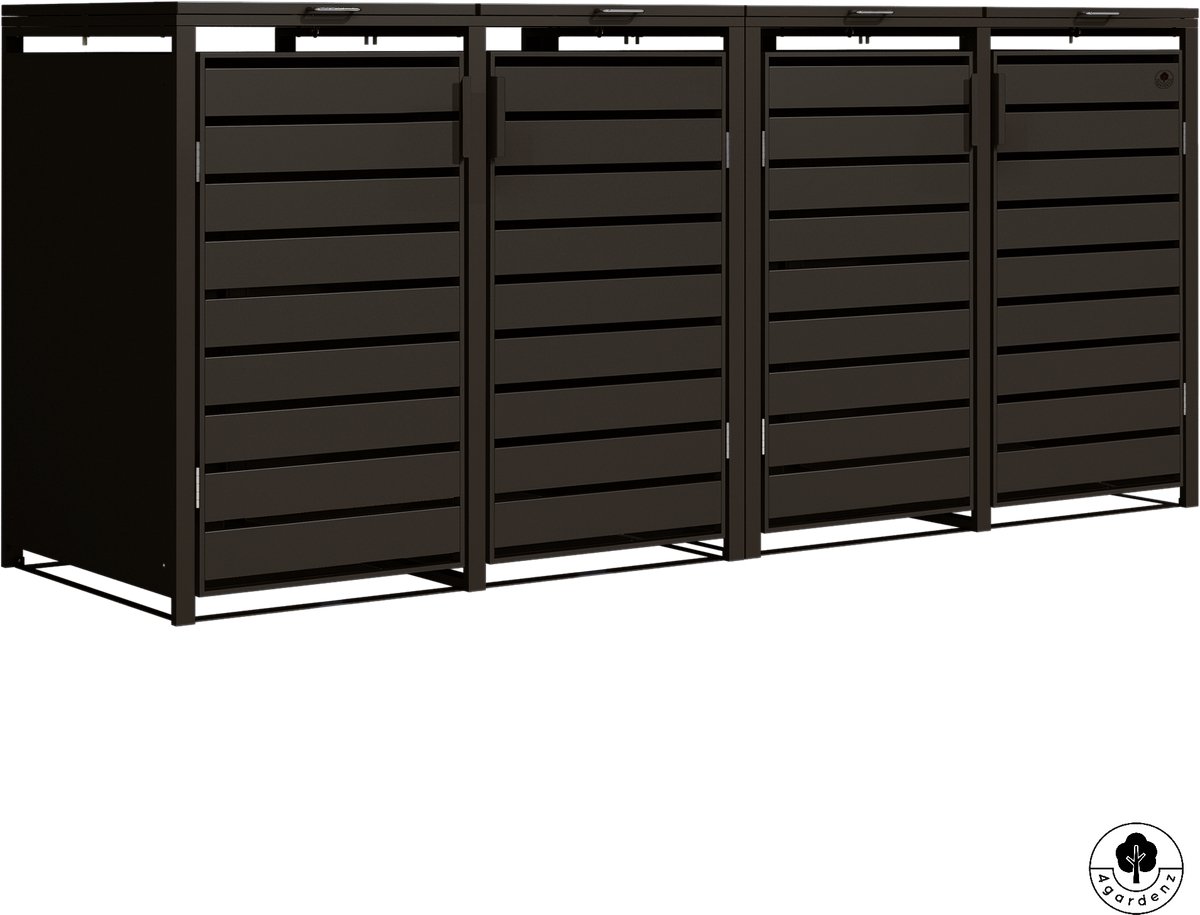 4gardenz® Premium Kliko Ombouw 4 bakken - Containerombouw - Zwart