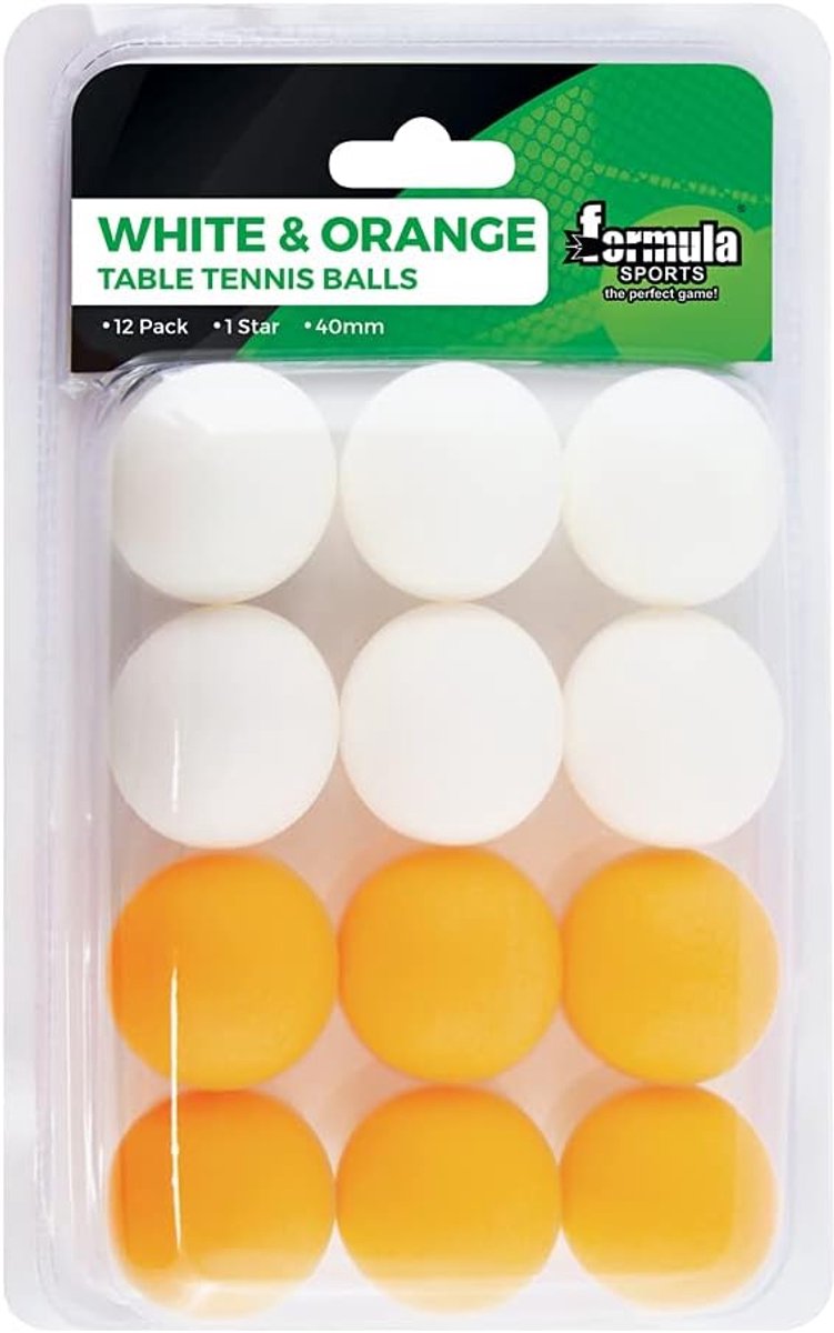 Tafeltennisballen Set 12 Stuks - Wit en Oranje voor Training en Recreatie