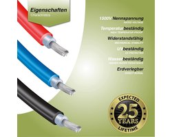 Verlengkabel 4mm² Zonnepaneel Balkonkrachtcentrale Zonne-energie Kabel Zwart 10 Meter Met Stekkers