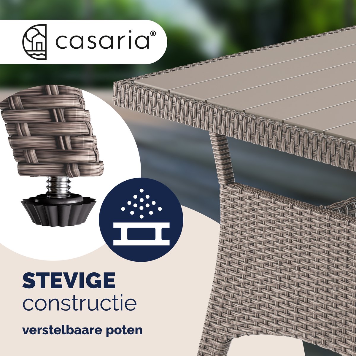 Casaria Polyrottan Loungeset - 6 Personen met WPC Tafel thumbnail 5