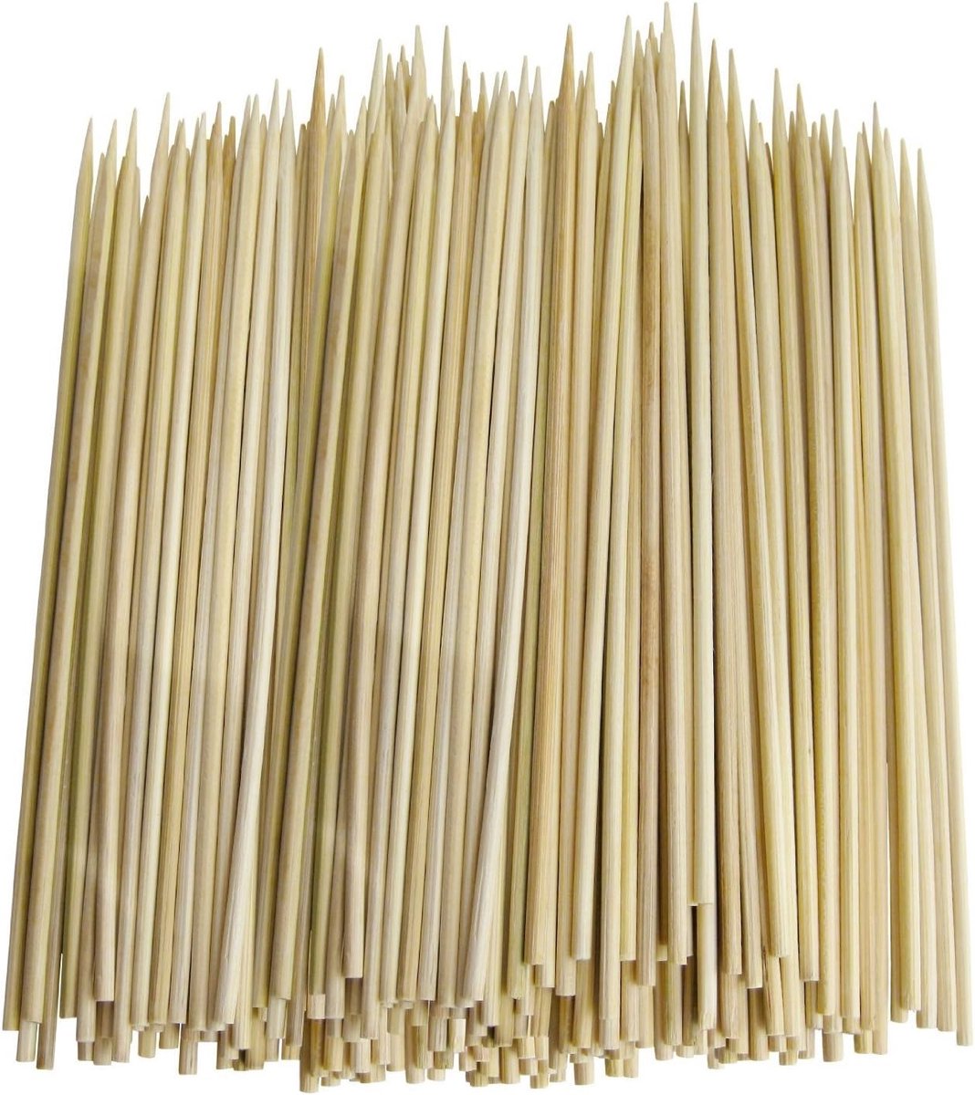Set van 300 Ronde Bamboe Spiesjes voor Barbecue en Koken