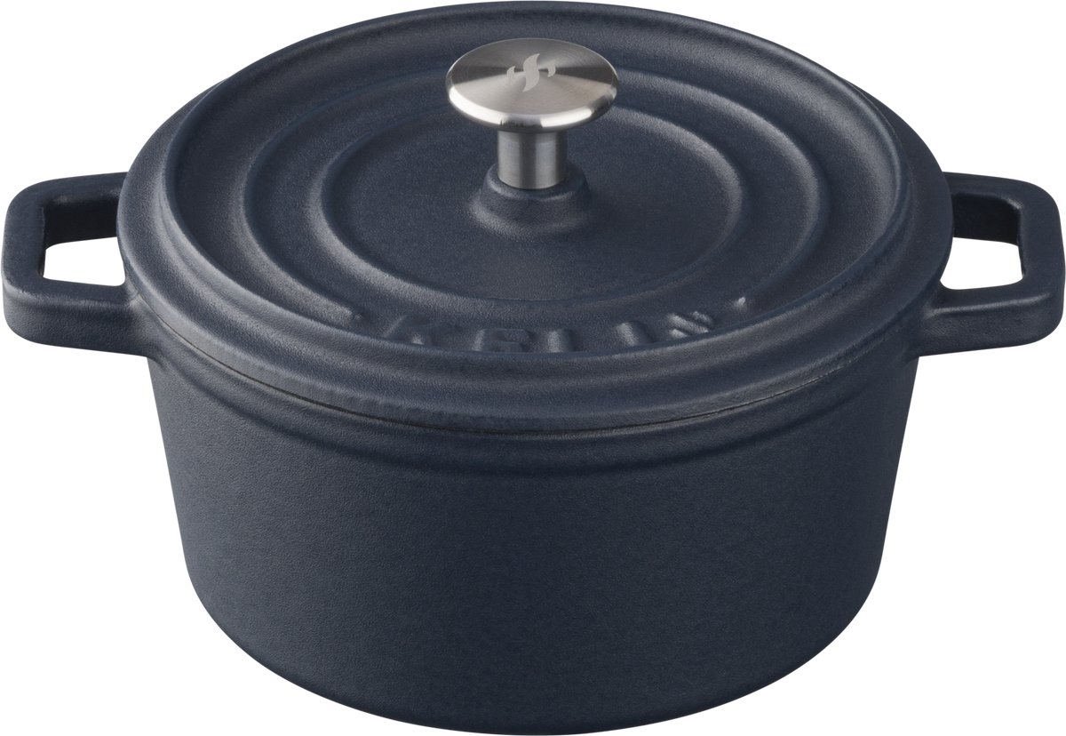 Keij Kamado Dutch Oven / Braadpan Blauw - Geëmailleerd Gietijzer - ø 14 cm / 500 ml