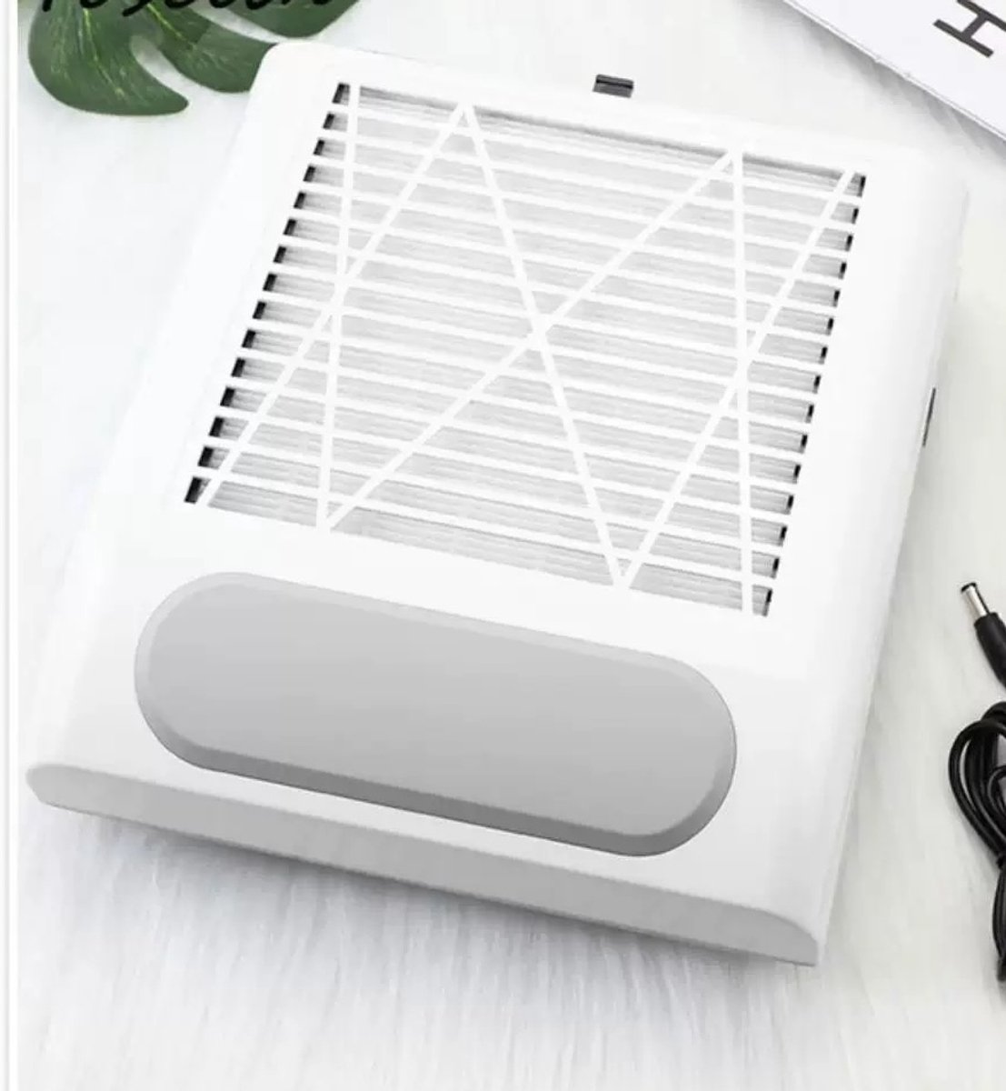 Nagelstofafzuiger - Afstofzuiger - 80Watt Nail Dust Collector Wit/Grijs - Stofzuiger Voor Nail Salon - Nagels - Acrylnagels - Nepnagels - Gelnagels - Elektrische nagelstofzuiger - Tafelafzuiging - Witte kleur - Manicure/Pedicure Handen en Voeten
