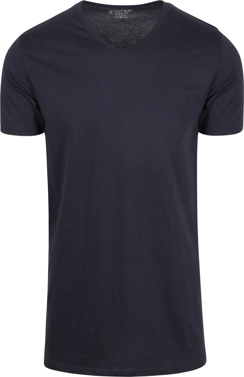 Slater 2-pack T-shirt Basic Extra Lang V-neck Donkerblauw (navy) - Maat M - Heren - Extra lange T-shirts