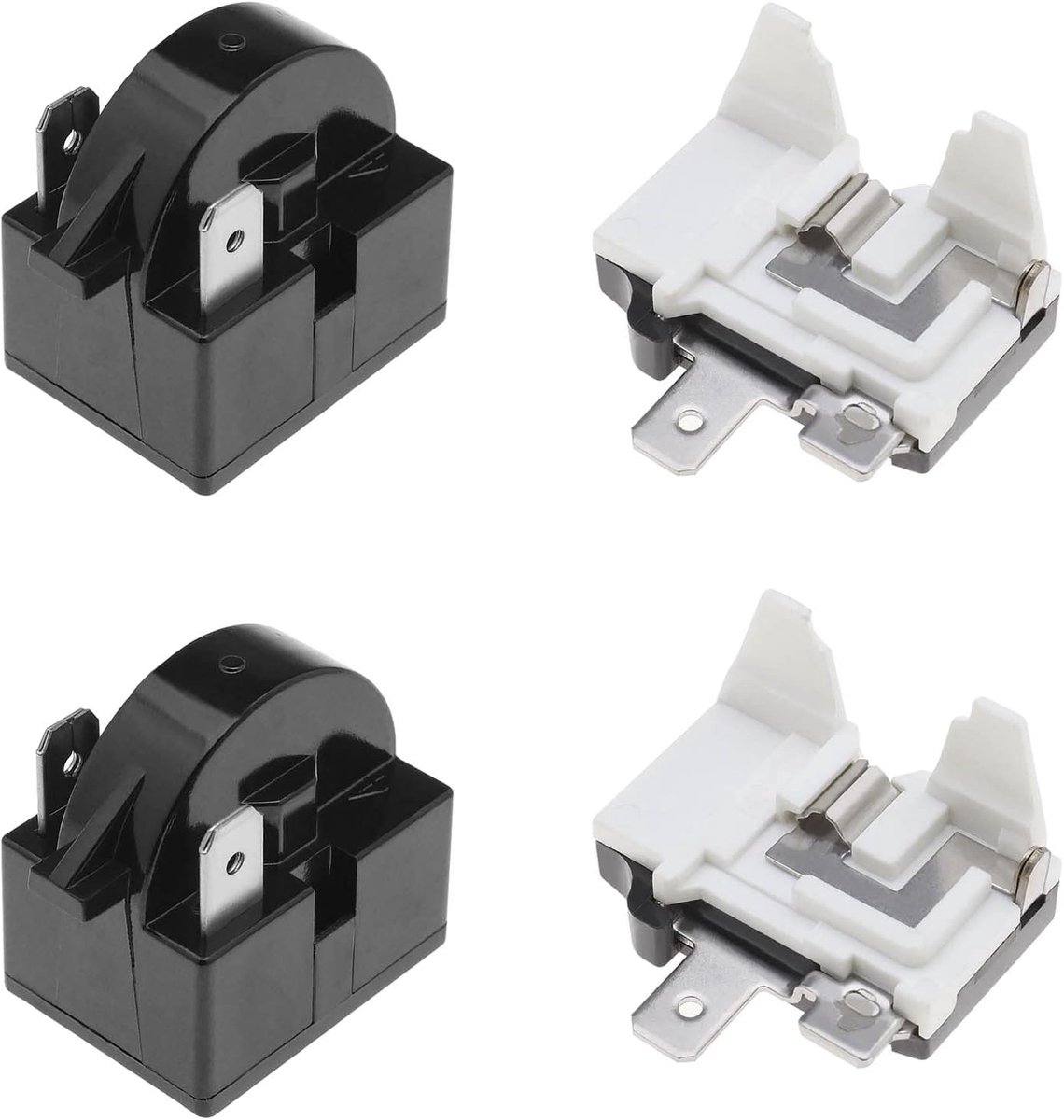 2x Startrelais en Overbelastingsbeveiliging 15 Ohm voor Koelkast en Vriezer Compressor (1/2HP)