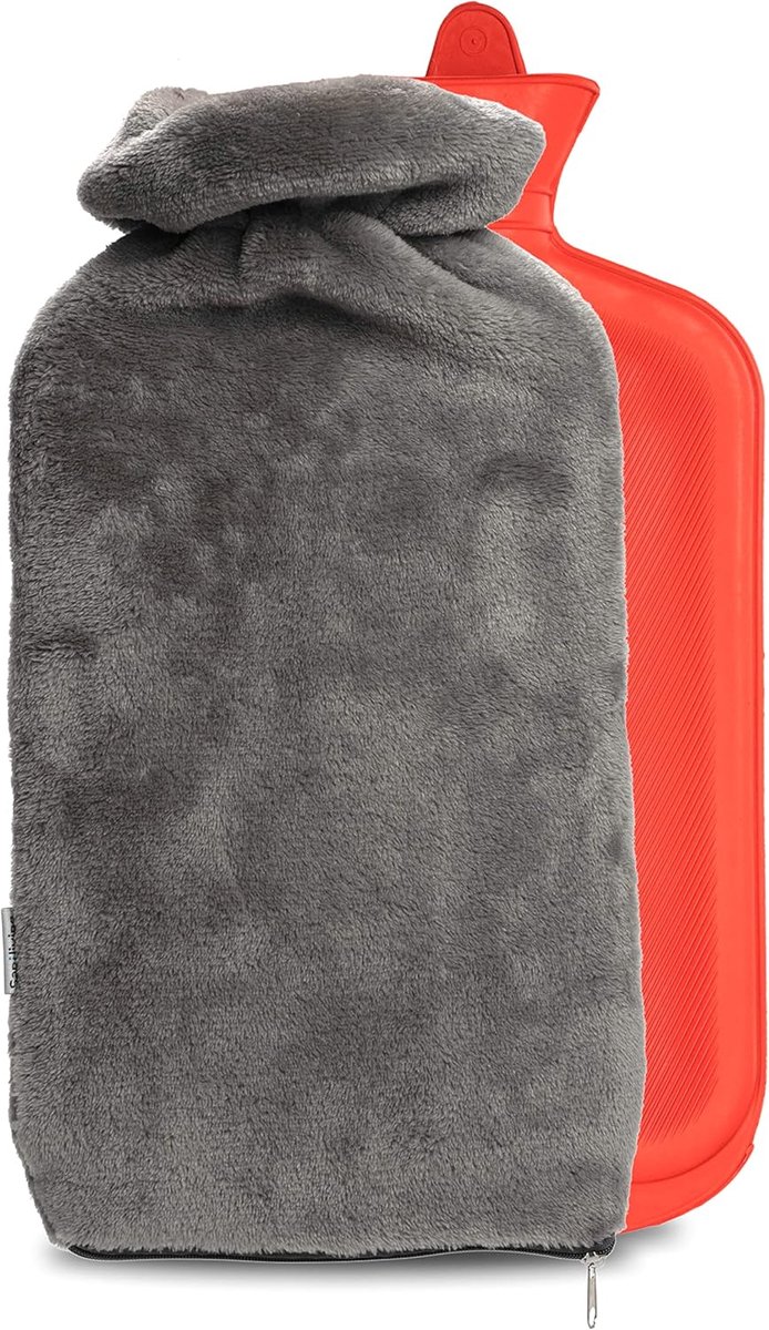 Extra Grote Kruik 3 Liter met Deksel - Fleece Hoes - Tot 8 Uur Warmte