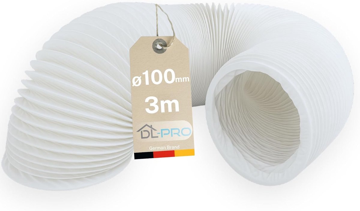 Flexibele Afvoerslang 3 Meter - Ø 100 mm - PVC - Voor Airco, Afzuigkap en Droger