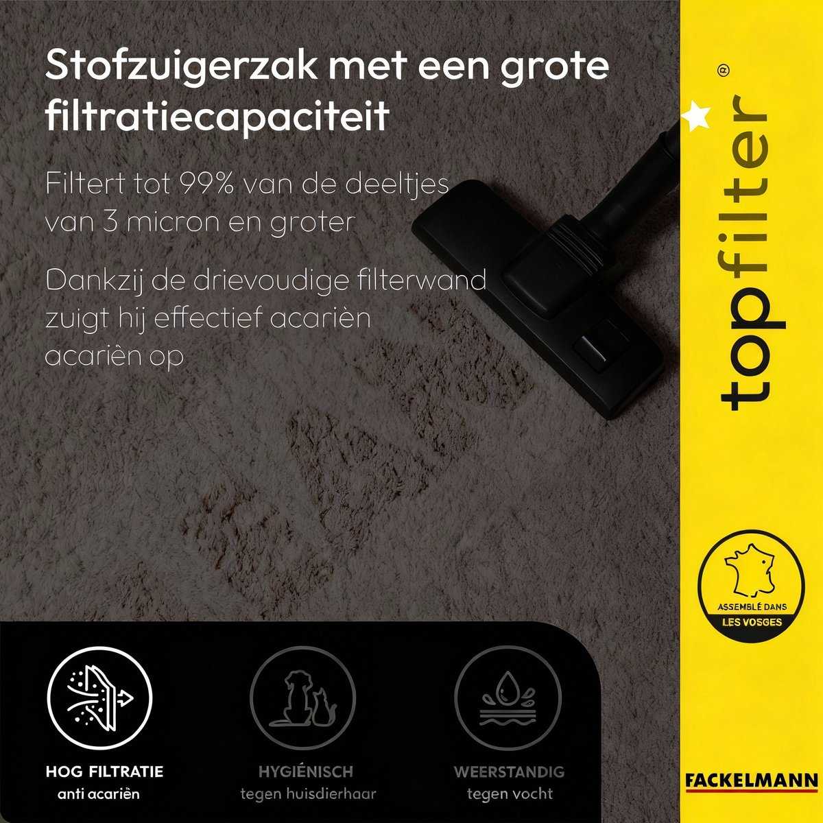Set van 4 stofzuigerzakken voor Electrolux en Tornado TopFilter Premium