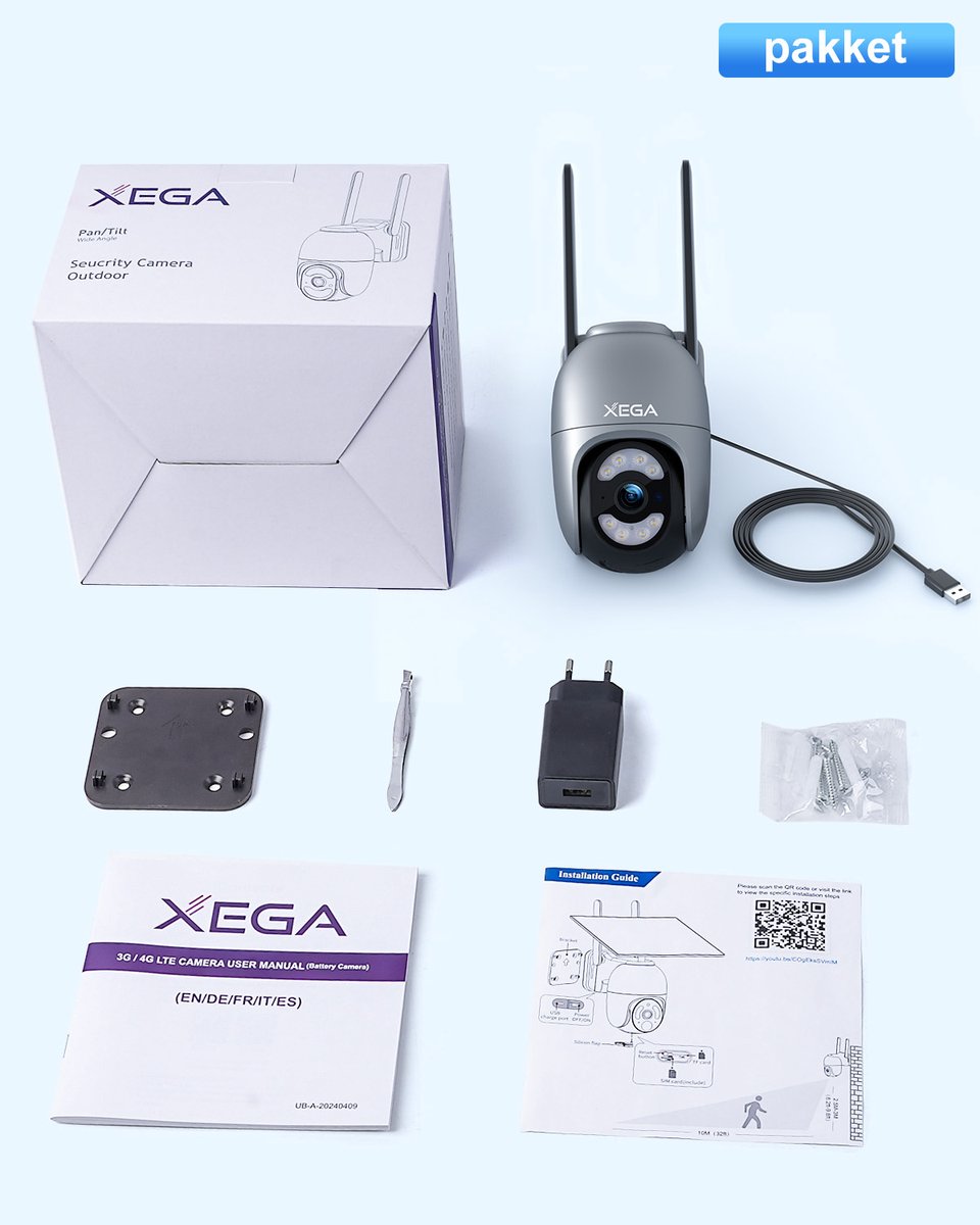 Xega 4G Buiten Beveiligingscamera met SIM Kaart - 24/7 Continue Opname Mensendetectie & Automatische Tracking, 2K HD Nachtzicht, IP66 Waterdicht Buiten Camera – foto 4