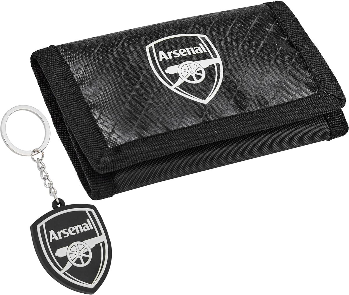 Voetbal Portemonnee en Sleutelhanger Set voor Fans - Zwart Jongens Accessoires Cadeau