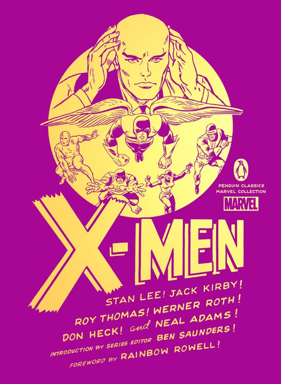 De X-Men graphic novel, met de X-Men in actie en tekst "X-MEN", "PENGUIN CLASSICS MARVEL COLLECTION".