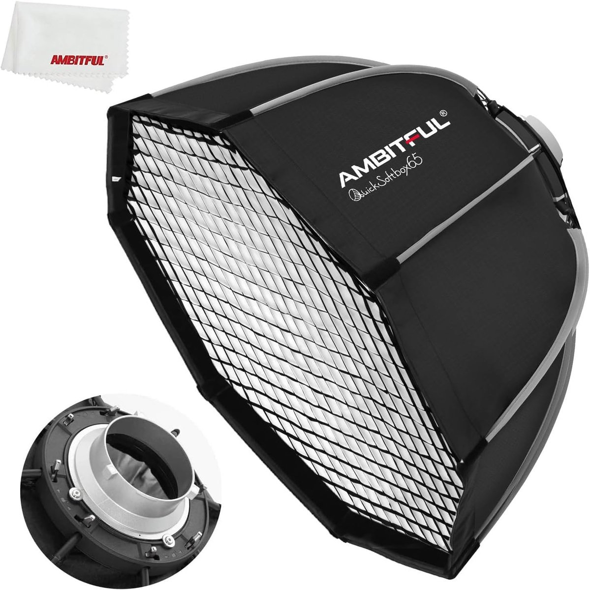 Draagbare Snelle Installatie Achthoekige Softbox met Honingraat Rooster voor Studio Flitser
