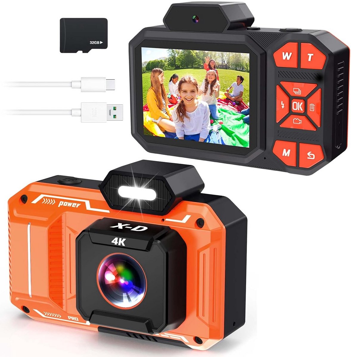 Kindercamera Oranje - Duurzame Digitale Camera voor Jongens en Meisjes