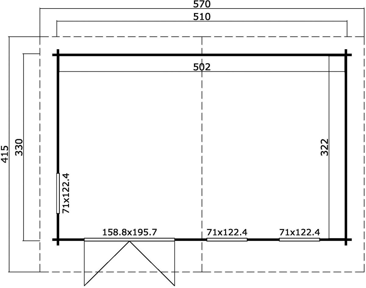 Blokhut Baruda 53 - 510 x 330 cm
