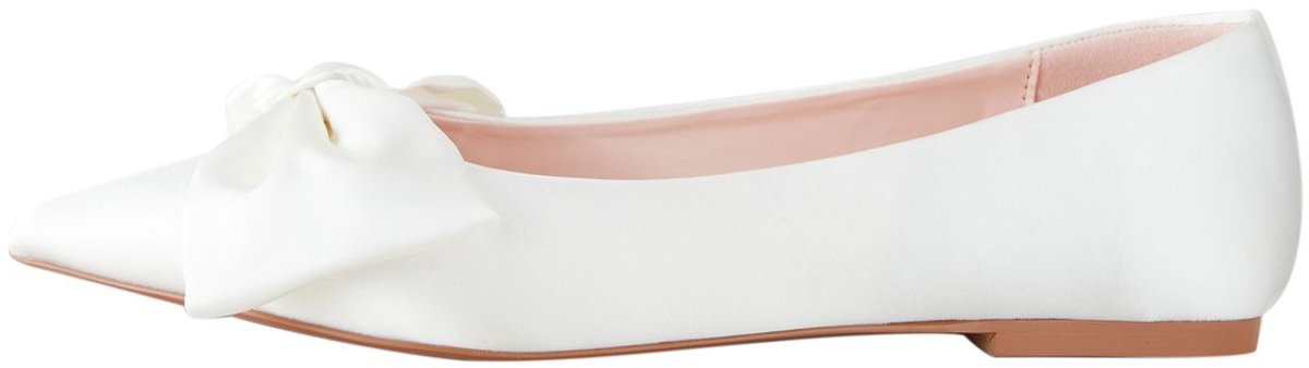 Next - Dames - Forever Comfort® bruidsballetschoenen met puntige neus en strik - Wit