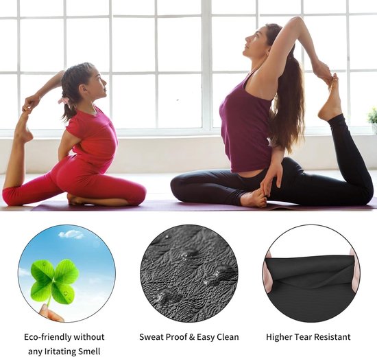 Antislip Yogamat 6mm Dik TPE - Milieuvriendelijke Fitnessmat met Draagriem voor Yoga, Pilates en Workout — afbeelding 3