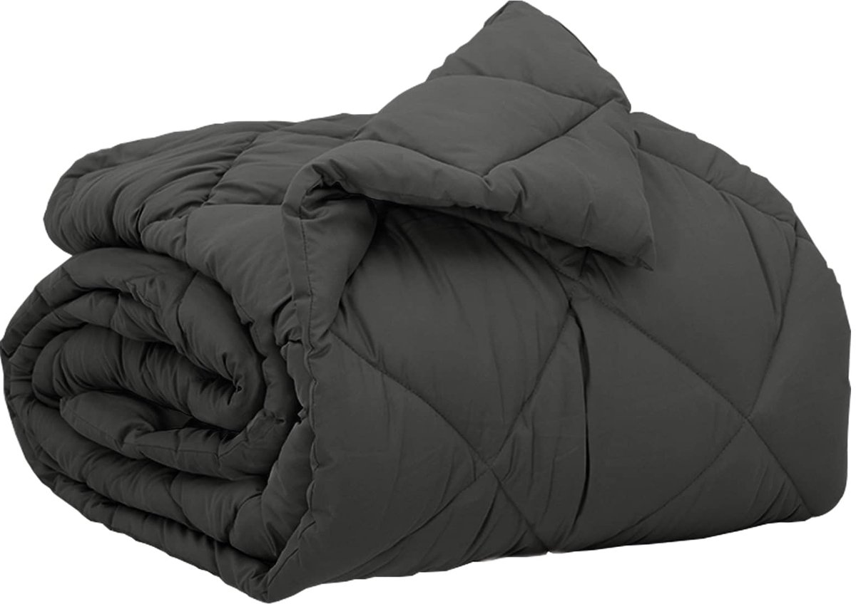 vidaXL - Volledig - Jaar - Dekbed - Antraciet - 135 - x - 220 - cm - Microvezel