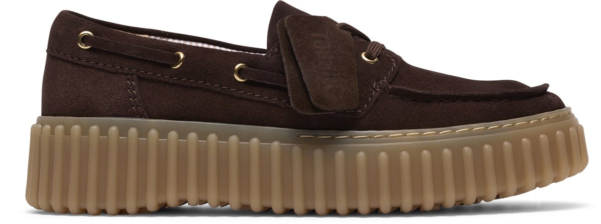 Clarks Torhill Boat Dark Brown Suede