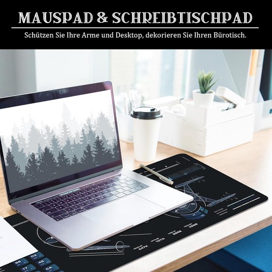 XL Gaming Muismat Zwart 80x30 cm - Grote Bureauonderlegger voor PC en Toetsenbord van Merkloos — afbeelding 3