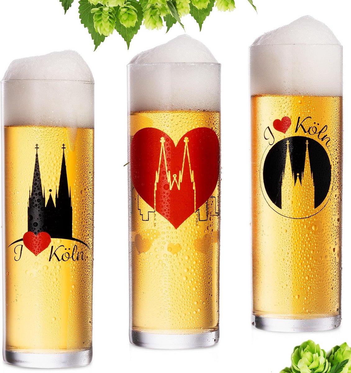Set van 3 Stielglazen voor Kölsch Bier - 200 ml - Klassiek Glaswerk uit Keulen