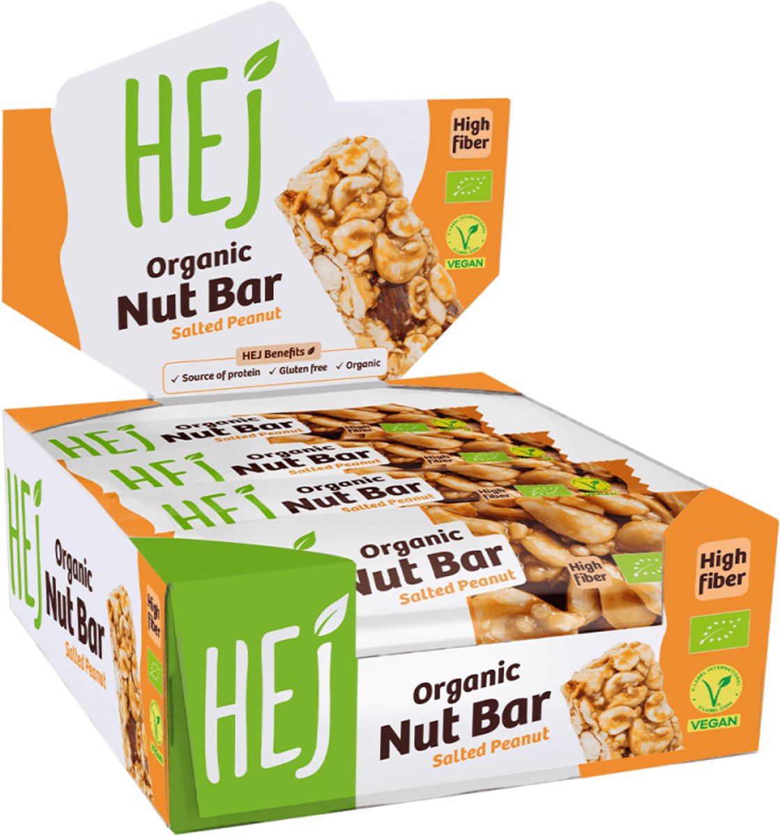 HEJ Natural Organic Nut Bar (12x40g) Salted Peanut - Repen - Energie repen