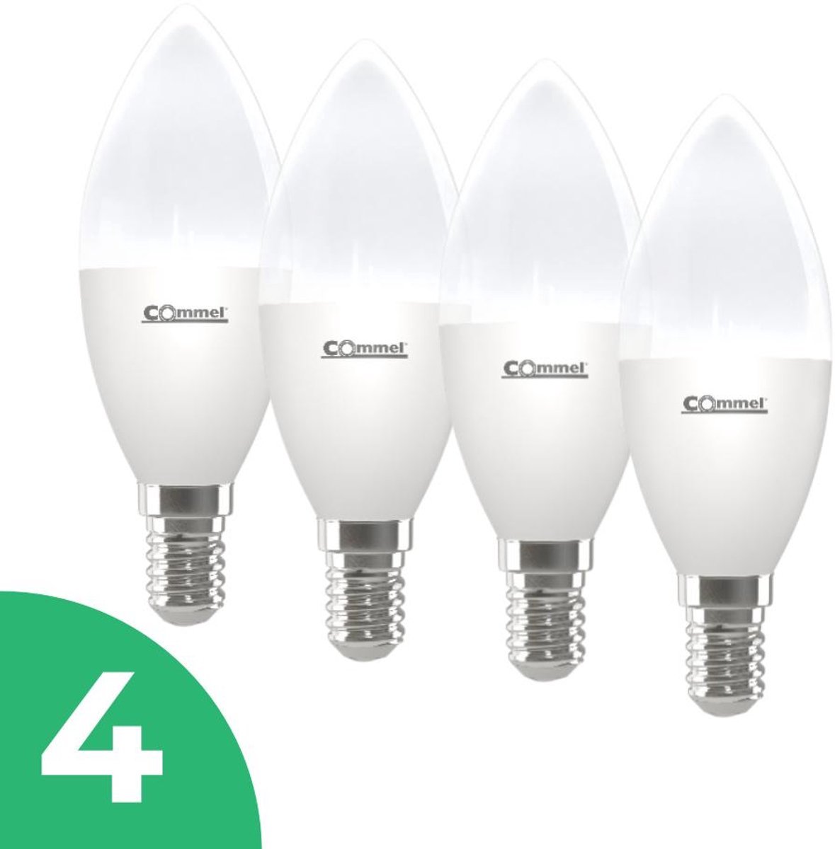 Commel Kaarslamp Led-lamp E14 - 5W - Warm Wit Licht (2700K) - 475 lm - 10 jaar - Niet Dimbaar - 4 stuks - Bespaar op energiekosten