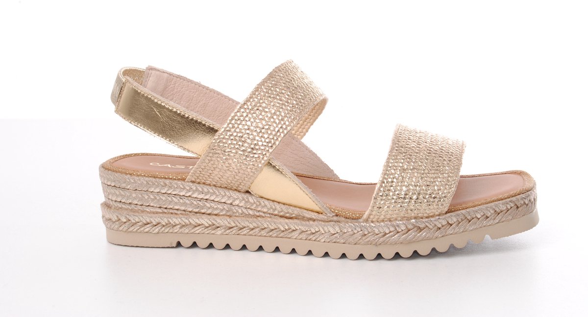 Casteller dames sandaal Angelaca textiel goud