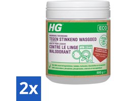 2 x HG Eco Wasmiddeltoevoeging tegen Stinkend Wasgoed 500 gr - Wasmiddel Toevoeging - Wasverzachter - Stinkend Wasgoed - Wasgeur - Ecologisch Wasmiddel
