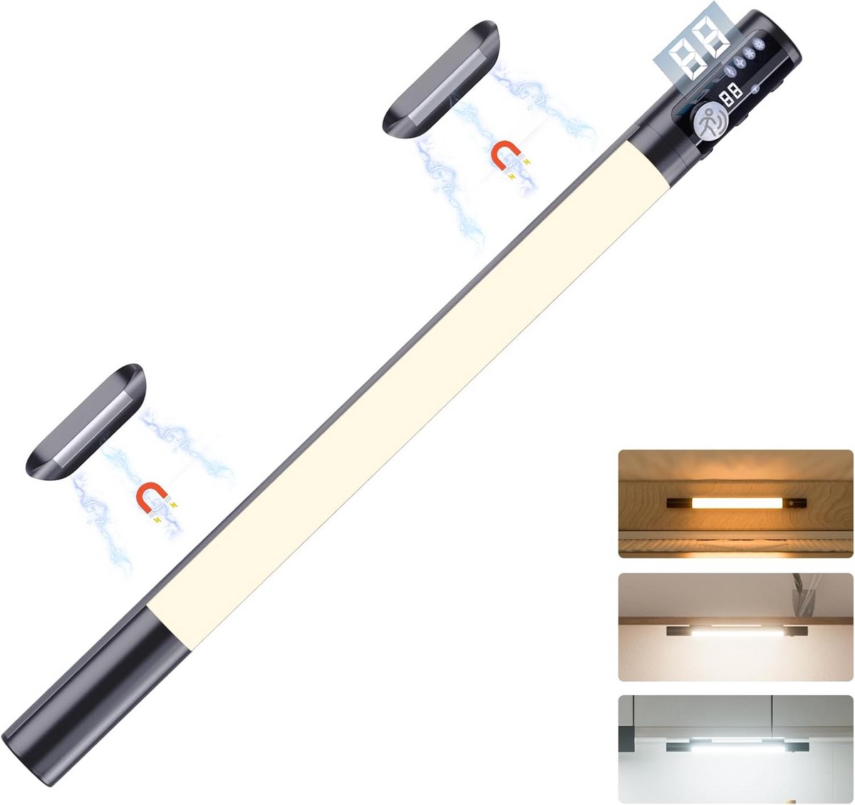 Oplaadbare LED Kastverlichting met Bewegingssensor - 3 Kleuren & Helderheidsinstelling