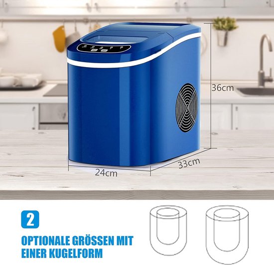 IJsmachine met Grote Capaciteit - Maakt 12 kg IJZ in 24 Uur - Compact en Snel van Merkloos — afbeelding 5